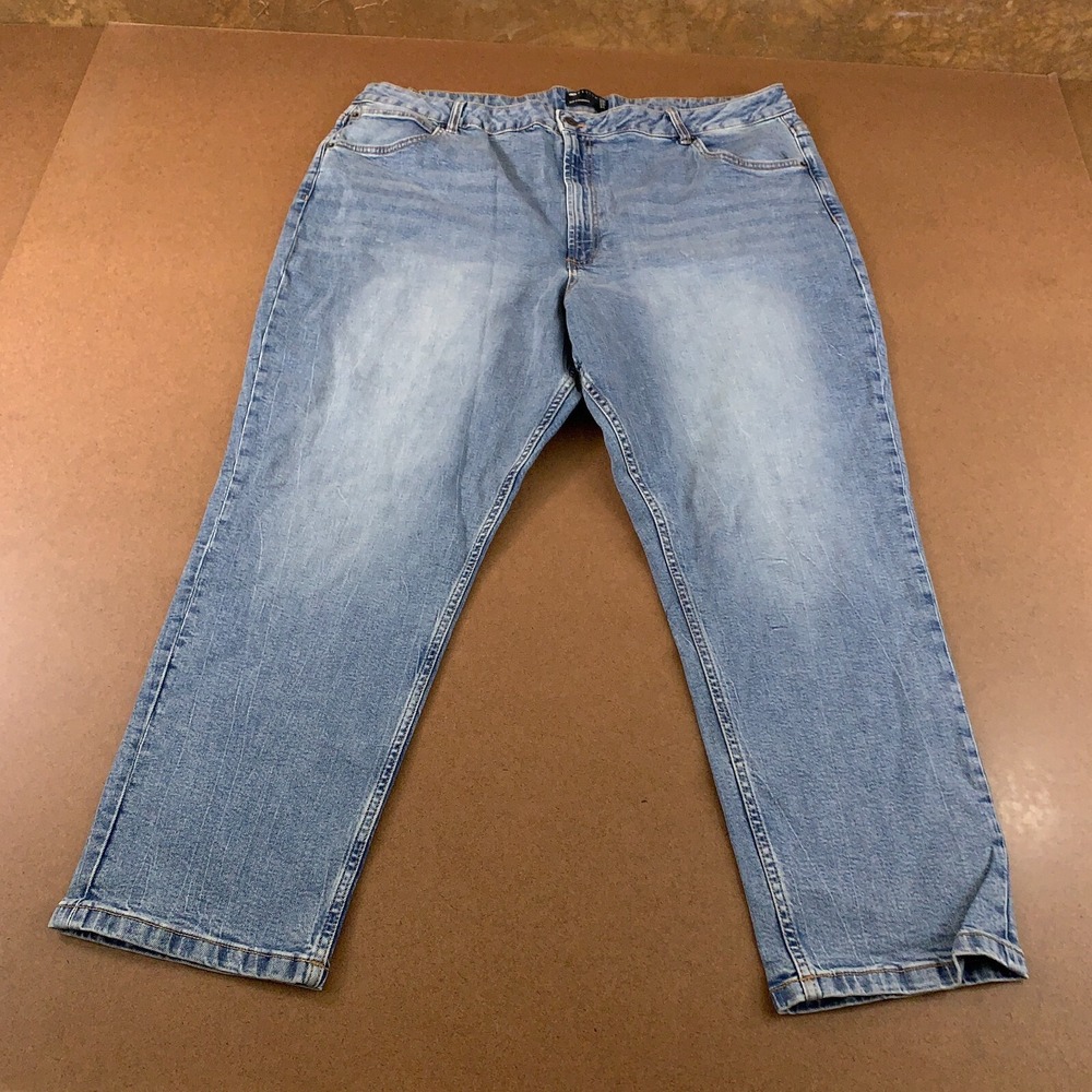 ASOS DESIGN Curve Womens Size 18 Slim Fit Mid Blue Denim Comfort Mom Jeans New